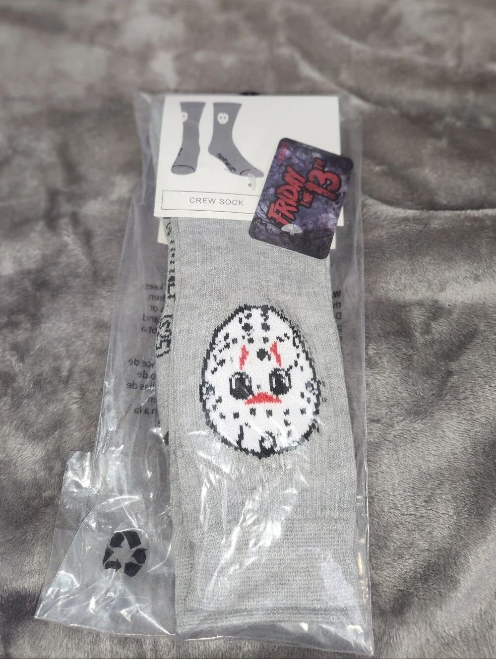Friday the 13th Jason Voorhees crew socks Size 10-13